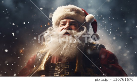 Enchanted Santa Claus in a Magical Snowfall....のイラスト素材 [130761676] - PIXTA