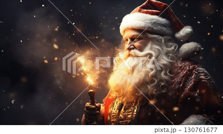 Enchanted Santa Claus in a Magical Snowfall....のイラスト素材 [130761677] - PIXTA