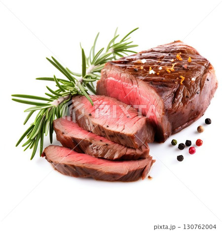 Perfectly Grilled Tenderloin Steak with Rosemary. Generative ai Perfectly Grilled Tenderloin Steak with Rosemary. Generative ai 130762004