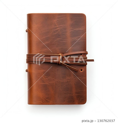 Vintage Leather Notebook with Compass Emblem. Generative ai 130762037