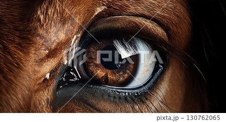 Captivating Horse Eye Close-Up. Generative ai 130762065