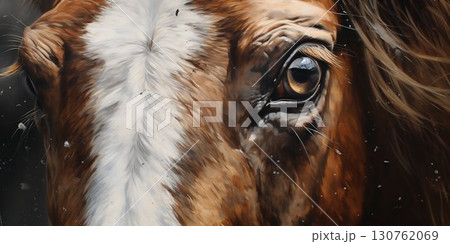 Captivating Horse Eye Close-Up. Generative ai 130762069