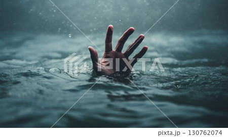 Struggle for Survival: Hand Emerging from Water. Generative ai Struggle for Survival: Hand Emerging from Water. Generative ai 130762074
