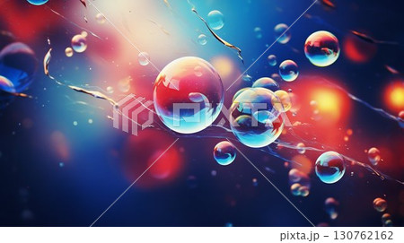 Abstract Soap Bubbles in Vivid Colors. Generative ai 130762162