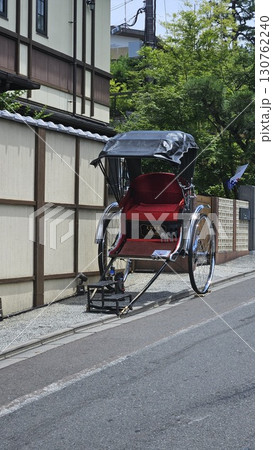 this is traditional rickshaw vintage at Kyoto City  130762240