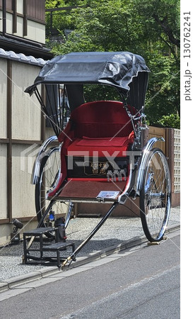 this is traditional rickshaw vintage at Kyoto City this is traditional rickshaw vintage at Kyoto City 130762241