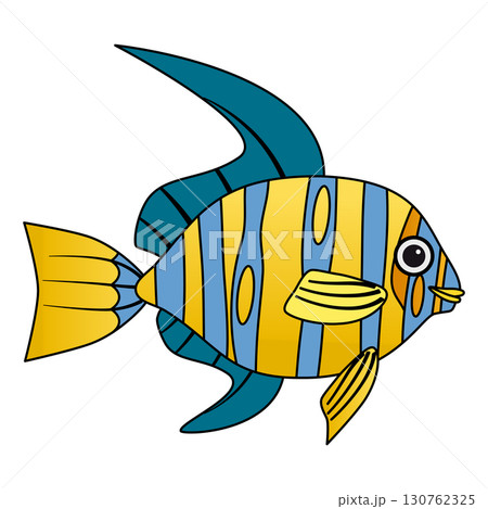 Tropical fish aquarium cartoon icon 130762325