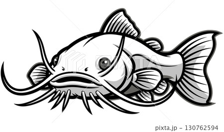 Fierce Albino Catfish Mascot Design Illustration 130762594