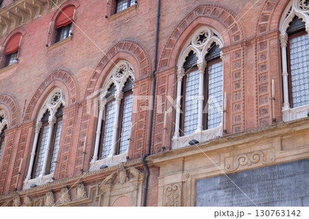 Windows, Palazzo Comunale Palace Building - City Hall in Bologna, Italy Windows, Palazzo Comunale Palace Building - City Hall in Bologna, Italy 130763142