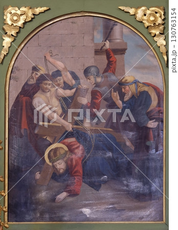 3rd Stations of the Cross, Jesus falls the first time, church of Saint Matthew in Stitar, Croatia 130763154