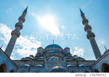 Istanbul, Turkey. The New Mosque in Istanbul. Valide Sultan Mosque. Islamic architecture. 130764151