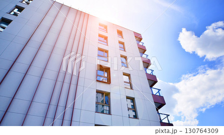Modern elements in contemporary architecture. Architectural details of a modern apartment building. Modern elements in contemporary architecture. Architectural details of a modern apartment building. 130764309