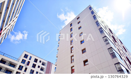 Modern elements in contemporary architecture. Architectural details of a modern apartment building. Modern elements in contemporary architecture. Architectural details of a modern apartment building. 130764329