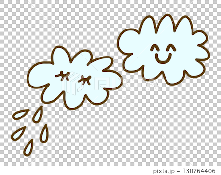 POPでシンプルな手書きイラスト｜スマイル　雲｜幼稚園　保育園 130764406