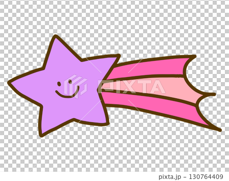 Pop and simple hand-drawn illustration, Lavender version | Smile Shooting Star | Kindergarten, Nursery Pop and simple hand-drawn illustration, Lavender version | Smile Shooting Star | Kindergarten, Nursery 130764409