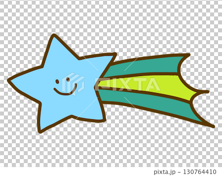 Pop and simple hand-drawn illustration, light blue version | Smile Shooting Star | Kindergarten, Nursery School 130764410