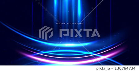Abstract blue beam vertical on dark blue background. Speed motion moving movement concept. Abstract blue beam vertical on dark blue background. Speed motion moving movement concept. 130764734