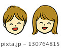 手描きの笑顔の子供の顔イラスト 130764815