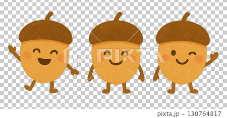 適合兒童的可愛橡子角色 130764817