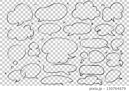 Vector illustration of hand-drawn speech bubbles. Frame, simple, speech bubble 130764879