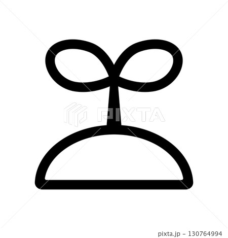 土から芽生えた植物のアイコンイラスト 130764994