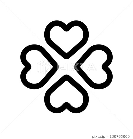 四つ葉のクローバーのアイコンイラスト 四つ葉のクローバーのアイコンイラスト 130765000