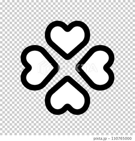 四つ葉のクローバーのアイコンイラスト 四つ葉のクローバーのアイコンイラスト 130765000