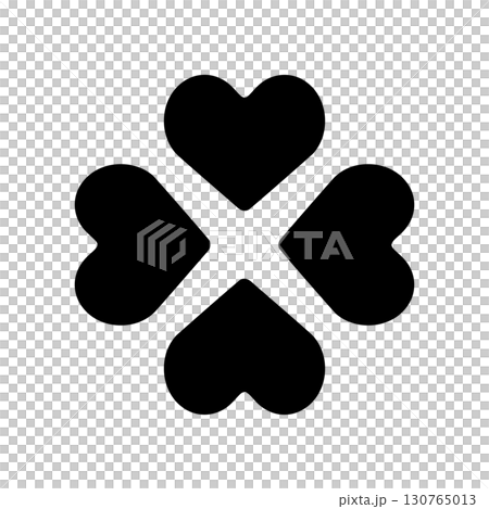 四つ葉のクローバーのアイコンイラスト 130765013