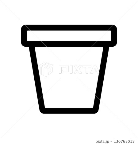 シンプルな鉢のアイコンイラスト シンプルな鉢のアイコンイラスト 130765015