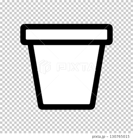 シンプルな鉢のアイコンイラスト シンプルな鉢のアイコンイラスト 130765015
