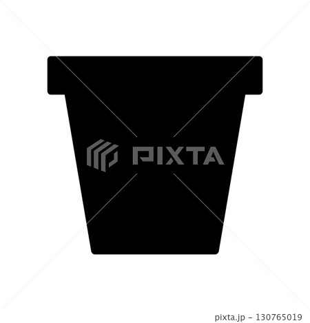 シンプルな鉢のアイコンイラスト シンプルな鉢のアイコンイラスト 130765019