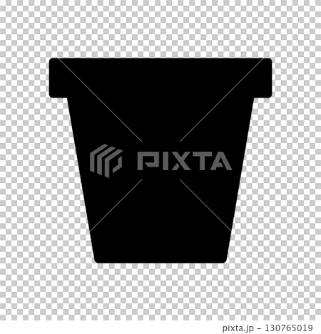 シンプルな鉢のアイコンイラスト シンプルな鉢のアイコンイラスト 130765019