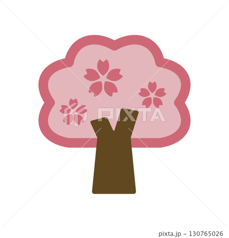 桜の木のアイコンイラスト 桜の木のアイコンイラスト 130765026