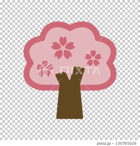 桜の木のアイコンイラスト 桜の木のアイコンイラスト 130765026