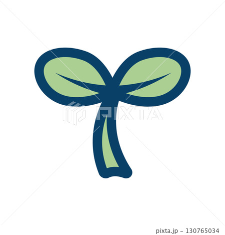 シンプルな双葉のアイコンイラスト 130765034