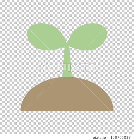 土から芽生えた植物のアイコンイラスト 130765038
