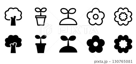 植物のアイコンイラストセット 植物のアイコンイラストセット 130765081