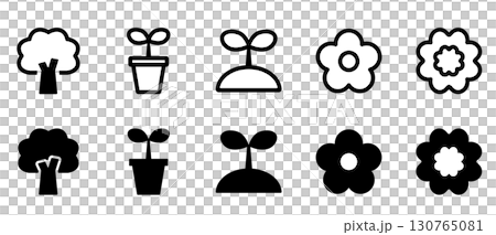 植物のアイコンイラストセット 植物のアイコンイラストセット 130765081