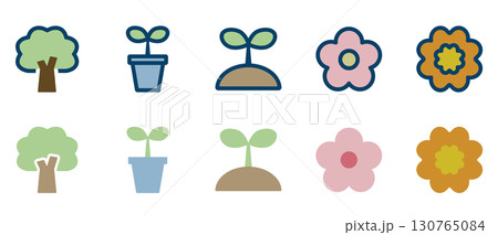 植物のアイコンイラストセット 植物のアイコンイラストセット 130765084
