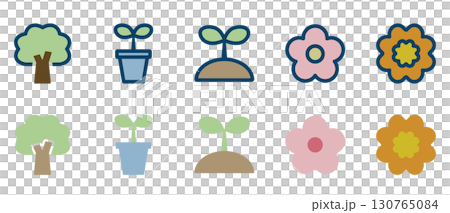 植物圖示插圖集 植物圖示插圖集 130765084