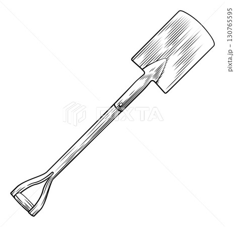 Vintage Woodcut Gardening Shovel Garden Spade Tool Vintage Woodcut Gardening Shovel Garden Spade Tool 130765595