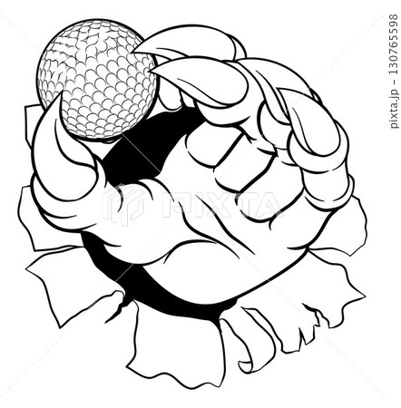 Golf Ball Claw Cartoon Monster Animal Hand 130765598