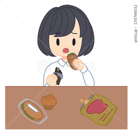過食してしまう女性 過食してしまう女性 130766032
