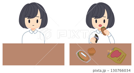 拒食と過食をする女性セット 拒食と過食をする女性セット 130766034