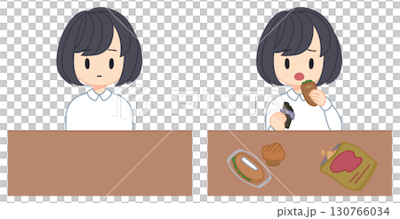 拒食と過食をする女性セット 拒食と過食をする女性セット 130766034