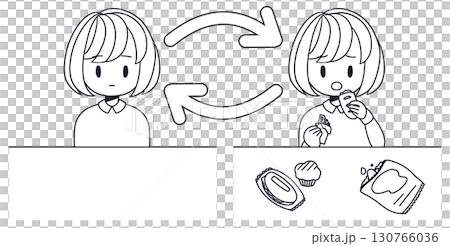 A line drawing of a person who alternates between anorexia and overeating A line drawing of a person who alternates between anorexia and overeating 130766036