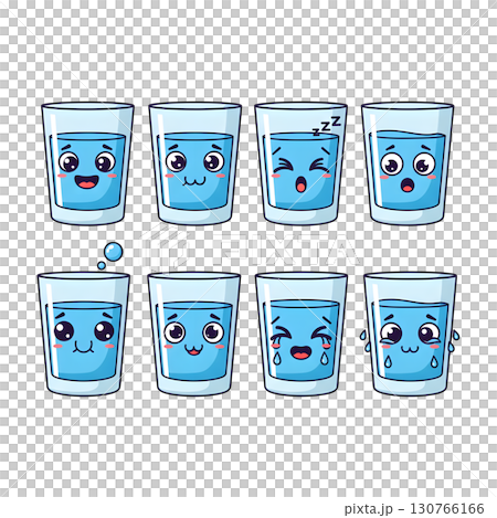 Set of glass cartoon illustration design 130766166