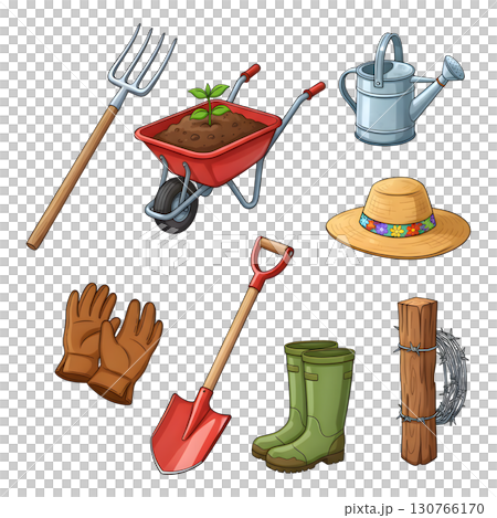 Set of garden equipment illustration 130766170