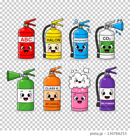 Set of Firefighter character llustration 130766253