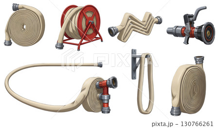 Set of item Firefighter character llustration. 130766261